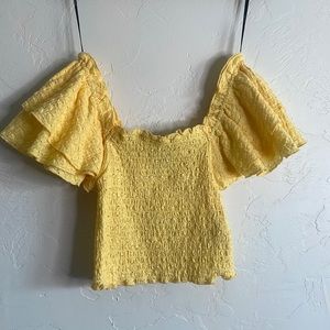 Yellow, Forever 21, Small, Blouse